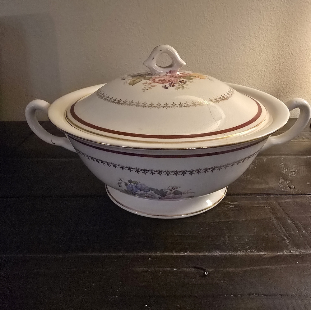 Vintage Crooksville China Covered Tureen